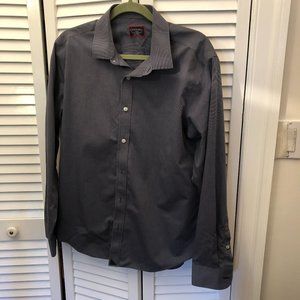 UntuckIT men charcoal gray long sleeve shirt, size L